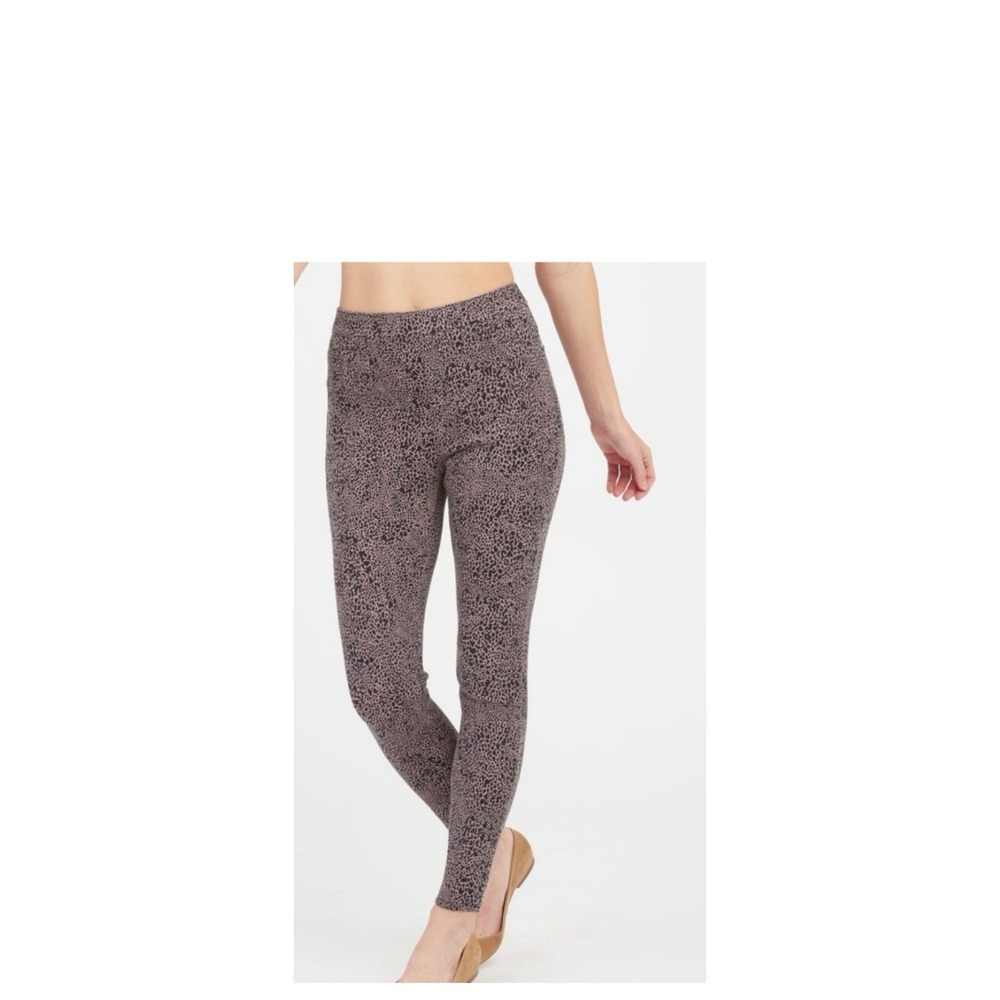 Spanx Ankle Jean-ish Leggings Desert Dot Gray Animal Print Women's size Small